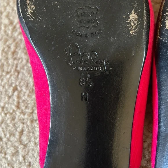 Lilly Pulitzer Vintage Dark Pink Corduroy Mules with Green Palm Trees sz 8.5 - Picture 10 of 10